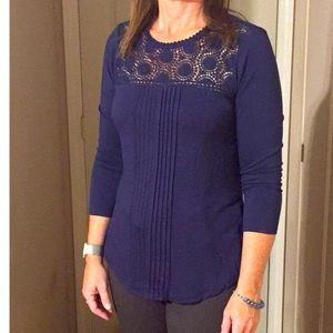 Daniel Rainn - Darrel Crochet Yoke Knit Top